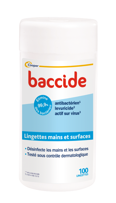 Baccide Lingettes mains et surfaces boite de 100